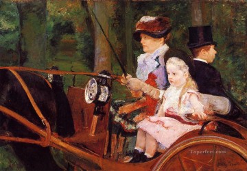 María Cassatt Painting - Mujer y niño conduciendo madres niños Mary Cassatt